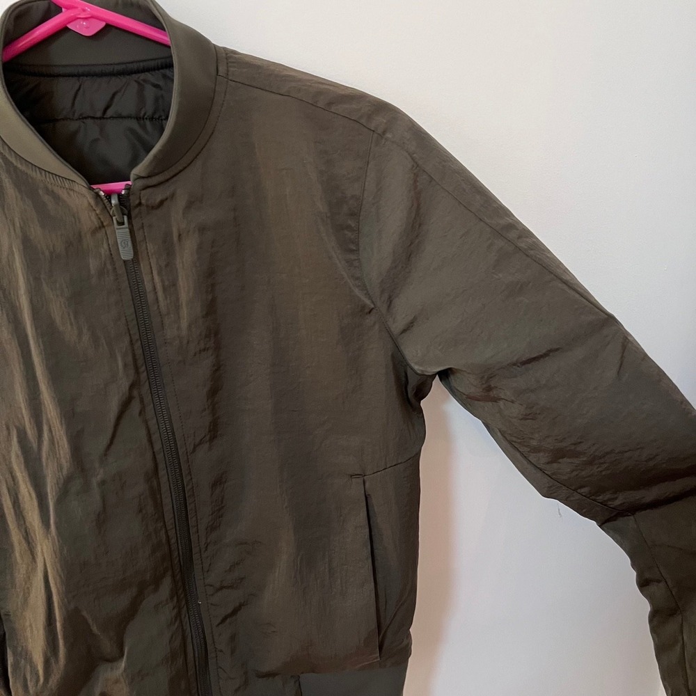 Lululemon Women's Reversible Bomber Jacket Dark Green Full Zip Activewear Size 6 - Picture 3 of 14